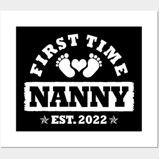 First Time Nanny Est 2022 Funny New Nanny Gift Posters and Art